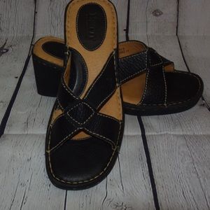 Attractive Born Black Leather Sandal 👡
